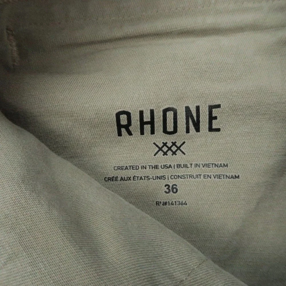 Rhone Pants Mens 36x32 Green Gray Everyday Twill 5 Pocket Straight Zip